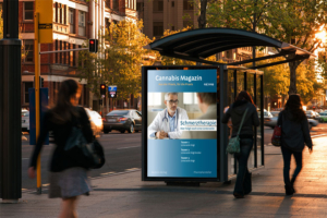 Fachmagazin für Ärzte von allegriadesign. Foto: Person auf Plakat goodluz von stock.adobe